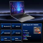 ⁦Laptop Gaming 16inch 2.5K IPS, Laptop Computer 16GB DDR5 1TB SSD AMD Ryzen 7 7840HS Processor(Up to 5.1GHz), Traditional Laptop PC Wifi6 BT5.2 USB3.1*3 HDMI*1 Audio Port*1 Cooling System For Games⁩ - الصورة ⁦5⁩