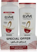 L’Oréal Paris Elvive Total Repair 5 Shampoo 600ml + Shampoo 400ml For Normal to Dry Hair