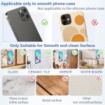 ⁦EKIND 2PCS Silicone Suction Cup Phone Holder, Silicon Adhesive Phone Grip,28 & 42 Double-Sided Sticky Grip, Hands-Free Phone Stand for Mirror, Window, Desk for Selfies, Video Calls(Black)⁩ - الصورة ⁦4⁩
