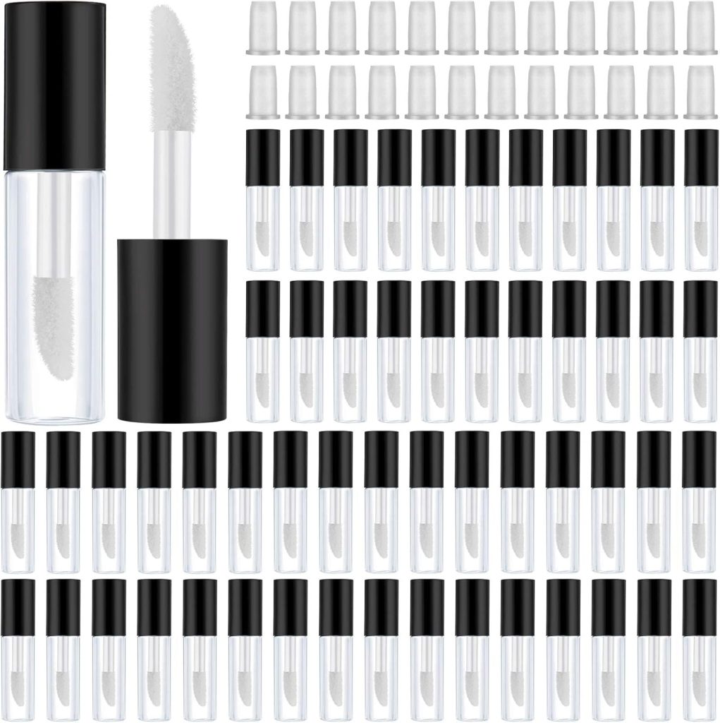 GNAFOTU 20Pieces 0.8ml Clear Mini Lip Gloss Tube Refillable Empty Lip Balm Bottles Transparent Lipstick Containers for Women Girls DIY Makeup