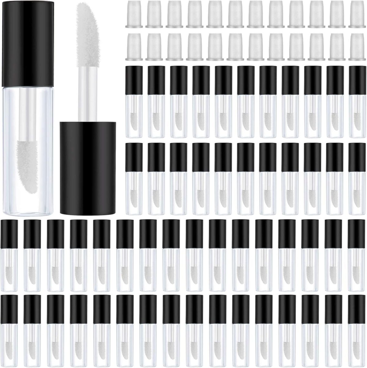 GNAFOTU 20Pieces 0.8ml Clear Mini Lip Gloss Tube Refillable Empty Lip Balm Bottles Transparent Lipstick Containers for Women Girls DIY Makeup