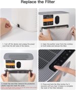 ⁦ibsun Air Filter H13 Ture HEPA Filter Suitable HY486 Air Purifier for Dust, Pet Dander, Smoke, Pollen for Bedroom and Office, Standard Version, 2 Pack⁩ - الصورة ⁦6⁩