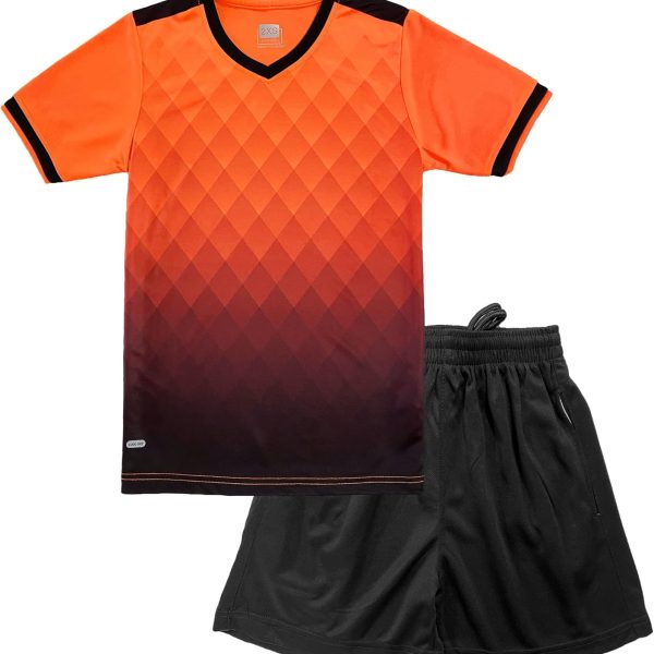 Mouniubull Boys Quick Dry Short Sleeve T-shirt and Mesh Shorts Soccer Set-G