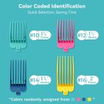 ⁦LAVEST 4 Professional Extra Long Hair Clipper Guards Cutting Guides Fits for Most Wahl Clippers, Color Coded Clipper Combs Replacement - 1.25", 1.5", 1.75" & 2" (#10, 12, 14, 16）⁩ - الصورة ⁦3⁩