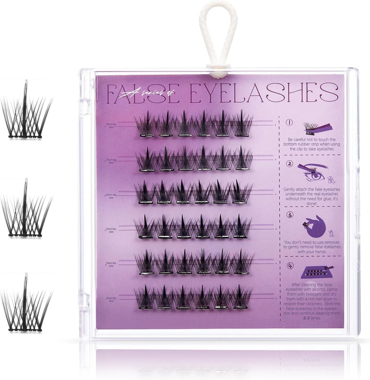 OneNine False Eyelashes, 36pcs 8-11cm Lash Clusters Lash Extensions, Reusable Strip Lashes DIY Eyelash Extension Curl Long Individual Lashes Eyelash Clusters, Easy to Apply