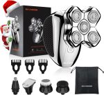 MAXGROOM Electric Head Shaver for Men, 5-in-1 Head Shaver for Bald Men, Waterproof Wet/Dry Electric Shaver Razor Beard Grooming Kit (Large)