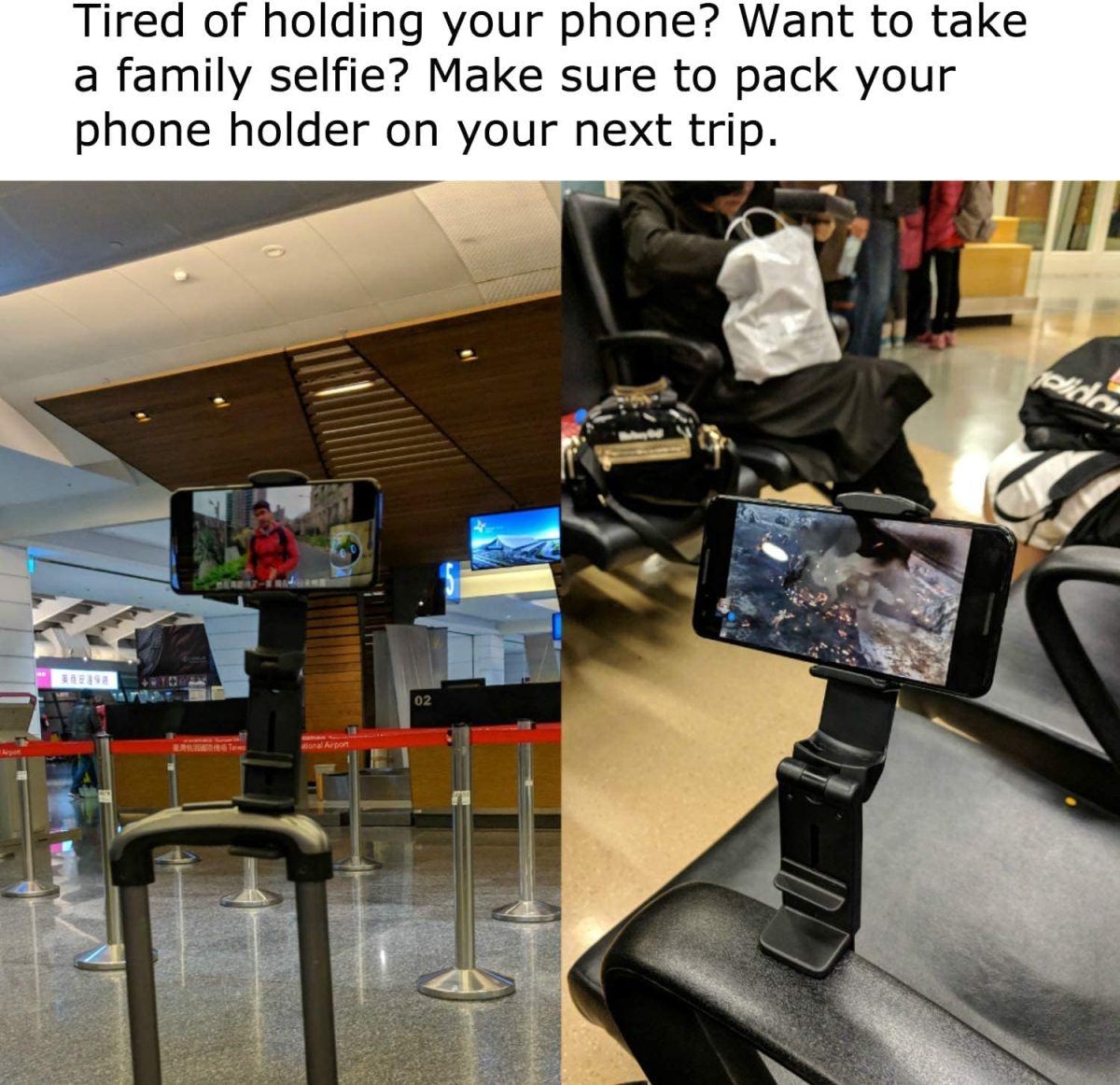 ⁦Universal Airplane Phone Stand Holder, Maproti Travel Essentials Phone Mount for Desk with 360 Degree Rotation, Handsfree Travel Must Haves Phone Clip, Flexible Accessories for Flying⁩ - الصورة ⁦4⁩