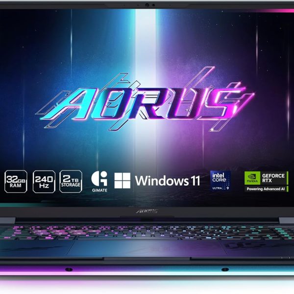 GIGABYTE AORUS Master 16 Gaming Laptop - 240Hz 2560x1600 OLED - NVIDIA GeForce RTX 5090 - Intel Core Ultra 9 275HX - 2TB SSD with 32GB DDR5 RAM - Windows 11 Home AD (AORUS Master 16 BZH-C6USE65SH)