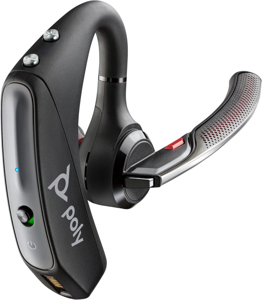 Plantronics - Voyager 5200 (Poly) - Bluetooth Over-the-Ear (Monaural) Headset - Compatible to connect to Cell Phones - Noise Canceling