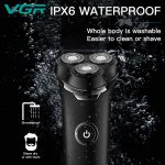 ⁦VGR V-319 Premium Cordless Rechargeable IPX6 Fully Waterproof 3 Head Electric Shaver Wet & Dry Rotary Shavers for Men with Magnetic Suction Super-Fast Charge 90 minutes Runtime with LED Indicator⁩ - الصورة ⁦3⁩