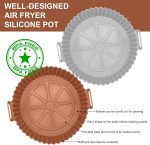 ⁦Air Fryer Silicone Pot,LinJie Air Fryer Silicone Basket Bowl,for 3 to 5 QT, Replacement of Flammable Parchment Paper, Reusable Food Safe Air Fryer Oven Accessories.(4 Pcs)⁩ - الصورة ⁦3⁩