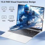 ⁦15.6 Inch Laptop, N95 Processor (Up to 3.4 GHz) Gaming Laptop 1920 x 1080 FHD IPS Screen, Laptops Computer 16 GB DDR4 512 GB SSD,180° Open Angle,Fingerprint Unlock Backlit Keyboard, WiFi 5, Webcam⁩ - الصورة ⁦2⁩