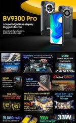 BV9300 Pro Helio G99 Rugged Phone Android 13 12GB 256GB 6.7" 120Hz Display, 15080mAh With 33W Charge 100LM Flashlight (Black)