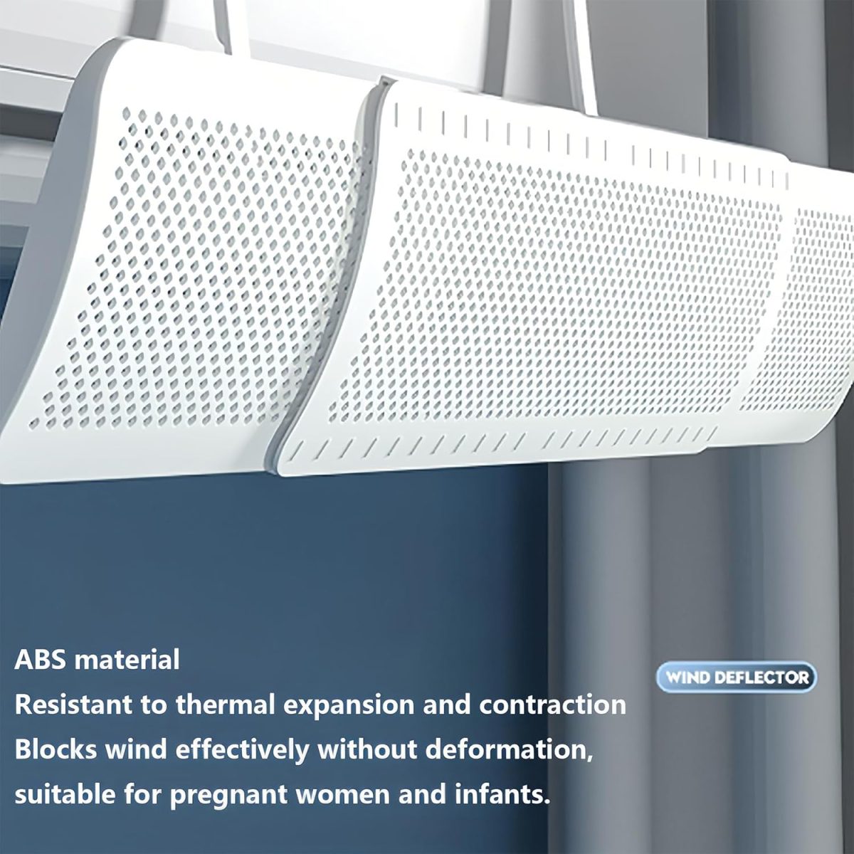 ⁦Gorgeskid Wind Deflector Adjustable Air Conditioner Deflector - Universal Fit, No-Drill Mount, Stops Direct Blowing for Baby/Elderly/Pregnancy, Summer & Winter Use, White ABS Panel (56-92cm)⁩ - الصورة ⁦4⁩