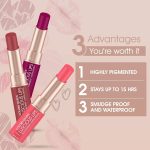 ⁦Colors Queen Luscious Lips - Non Transfer Creamy Matte Lipstick | Highly Pigmented with Smooth Application | Long Lasting Lipstick Waterproof | Smudge Proof Lipstick for Women (03 - Rosy Sunday - 3.5g⁩ - الصورة ⁦4⁩