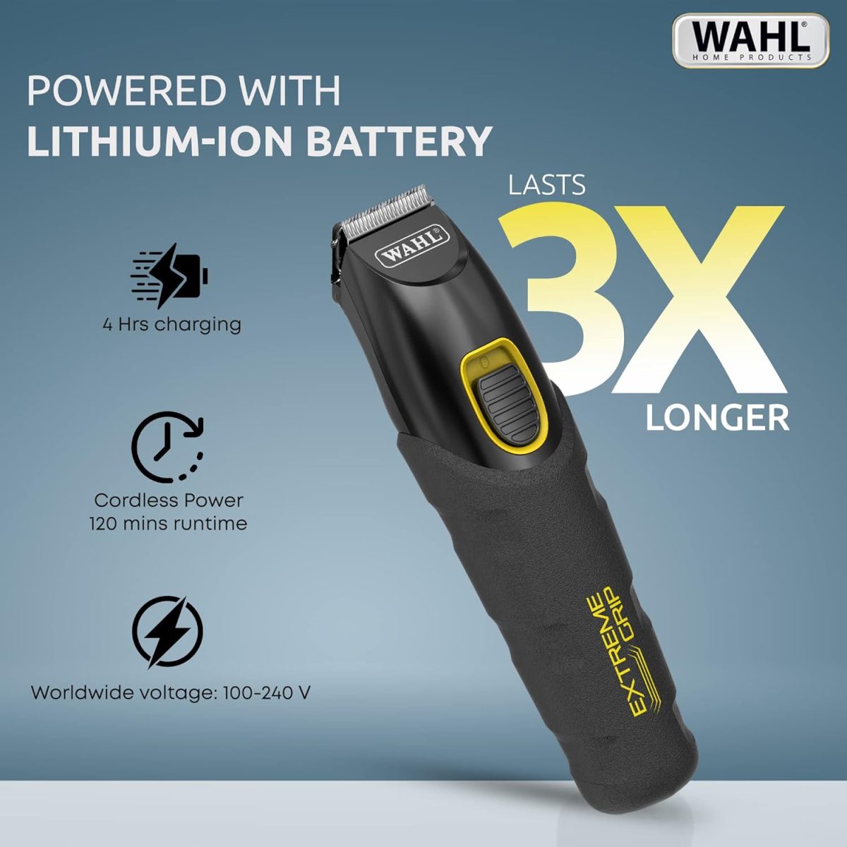 ⁦WAHL Extreme Grip 4-in-1 Multi-Grooming Trimmer for Men | High-Performance Stainless-Steel Blades | 12 Guide Combs with Adjustable Lengths (0.5mm-11mm) | 120 Min Runtime (9893-1927)⁩ - الصورة ⁦6⁩