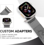 ⁦EURCRBU Compatible with Apple Watch strap 42mm 44mm 45mm 49mm band, soft nylon woven Velcro adjustable sports strap, suitable for Watch Ultra/Ultra 2 series 9 8 7 6 5 4 3 2 1 SE⁩ - الصورة ⁦5⁩