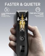 ⁦Body Trimmer Men, Kibiy Pubic Ball Hair Trimmer for Men with 2 Ceramic Blade, USB-C Rechargeable Body Shaver Electric Razor, IPX7 Waterproof, Wet Dry Use⁩ - الصورة ⁦3⁩