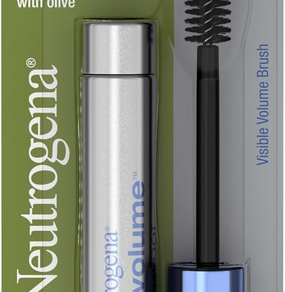 Neutrogena Healthy Volume Lash-Plumping Waterproof Mascara, Volumizing and Conditioning Mascara with Olive Oil to Build Fuller Lashes, Clump-, Smudge- and Flake-Free, Black/Brown 08, 0.21 oz