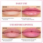 ⁦2Pcs Pink Lip Serum Plumper,Pink Lip Serum Booster,Pink Lip Serum Plump Gorgeous Glow of Lips,Color Changing Lip Gloss,Tinted Lip Balm,Nourishing Repair Lip Oil,Moisturizing Repair Lip Gloss⁩ - الصورة ⁦6⁩