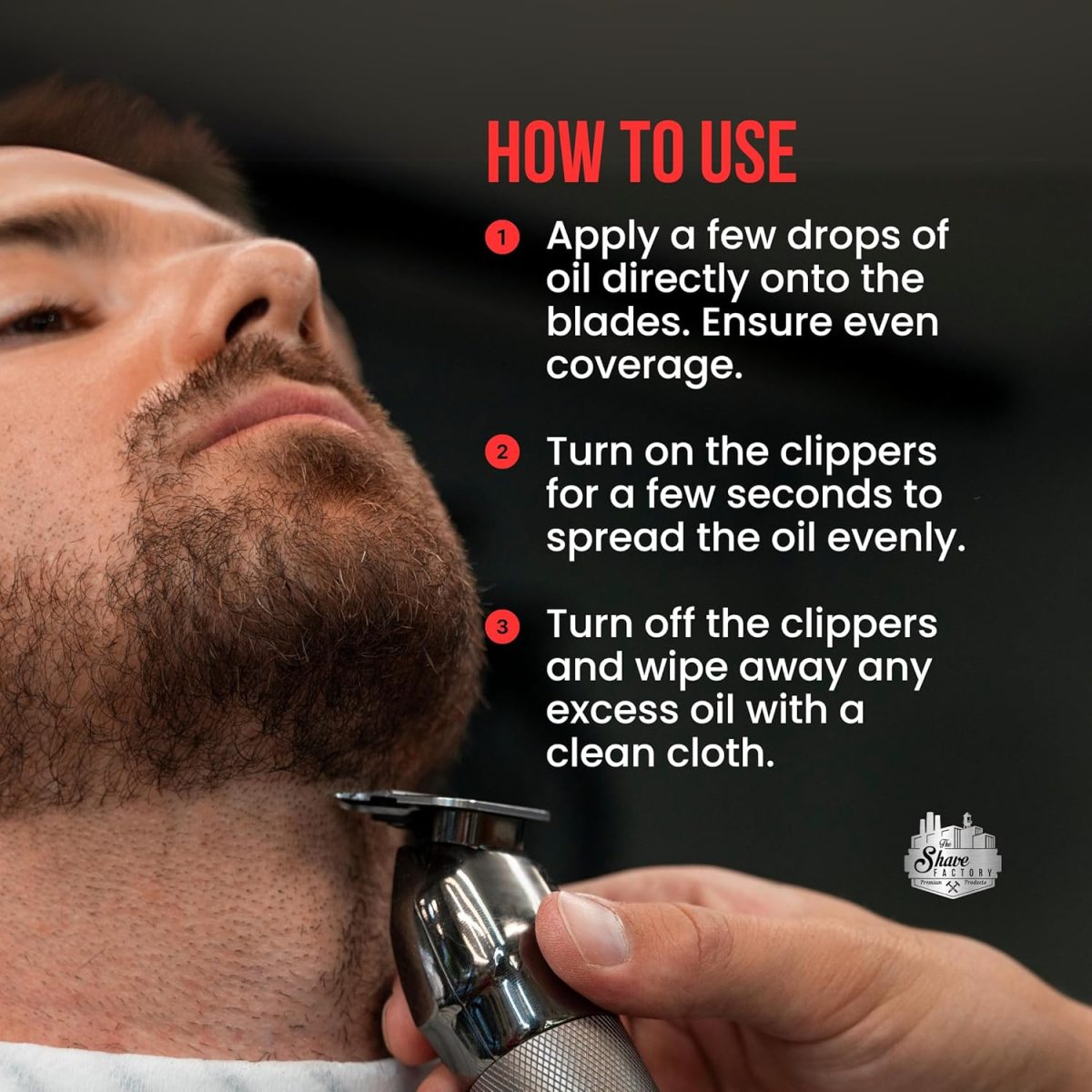⁦The Shave Factory® Clipper Oil 3-in-1 150 ml | Machine Oil | Care for Your Hair Trimmer⁩ - الصورة ⁦7⁩