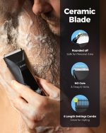 ⁦GLAKER Ball Trimmer for Men, 2-in-1 Ceramic & Foil Blades Body Shaver, Groin & Pubic Hair Groomer, Manscape Dual-Head IPX7 Waterproof⁩ - الصورة ⁦3⁩