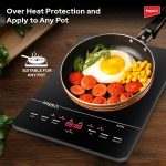 ⁦Impex Infrared Cooktop With 4 Digit LED Display & Push Button Control,10 Temperature Settings And 6 Cooking Mode 3hrs Programmable Timer Compatible with All Cookware,2 Year Warranty-1500W⁩ - الصورة ⁦6⁩