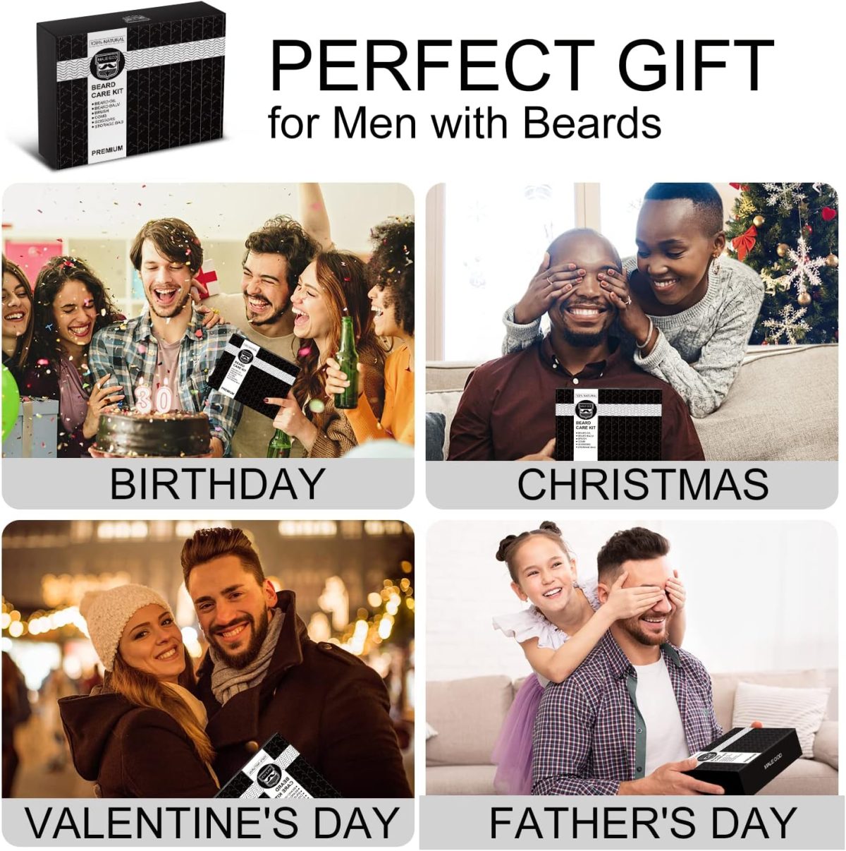 ⁦Gifts for Men, Beard Kit w/Handmade Beard Oil &Blam, Handmade Beard Brush &Comb, Anniversary &Birthday Gifts, Unique Gifts for Him Husband Boyfriend, Beard Care Kit for Daddy, Gifts for Men Dad⁩ - الصورة ⁦6⁩