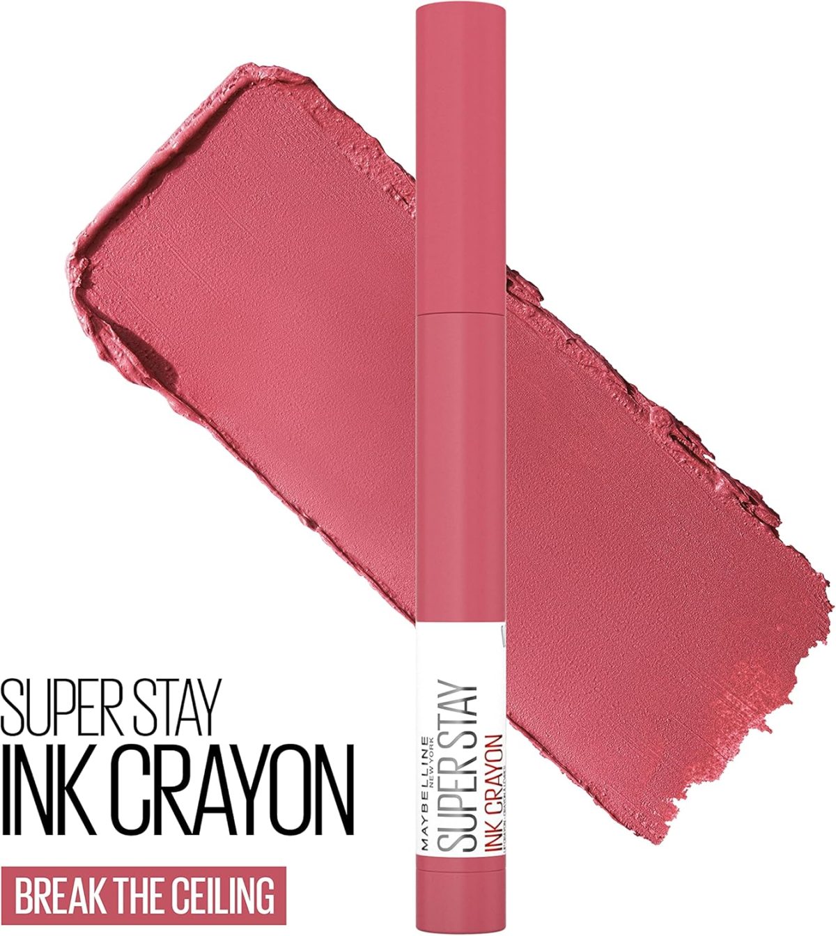 ⁦Maybelline New York SuperStay Ink Crayon Long Lasting Matte Lipstick With Built-in Sharpener, 145 Break The Ceiling, 0.04 Oz,1 Count (Pack of 1)⁩ - الصورة ⁦2⁩
