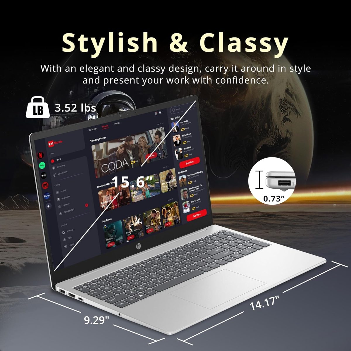 ⁦HP Pavilion 15.6" HD Touchscreen Laptop, Intel i3-1215U, 16GB RAM, 1.16TB Storage(1TB SSD+160GB Docking Station Set), Intel UHD Graphics, Num Pad, Webcam, Wi-Fi 6E, Win 11 Pro, Silver⁩ - الصورة ⁦8⁩