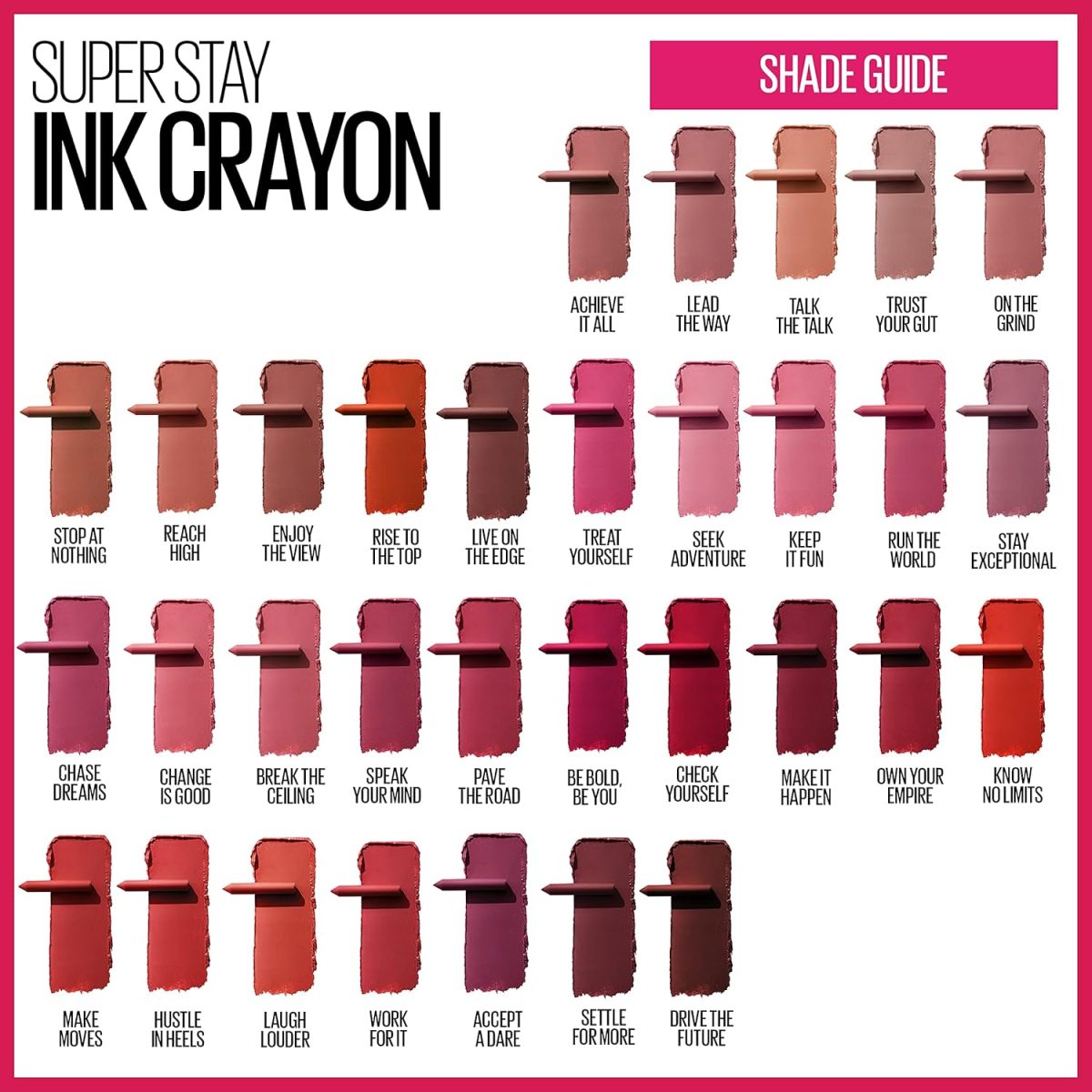 ⁦Maybelline New York SuperStay Ink Crayon Long Lasting Matte Lipstick With Built-in Sharpener, 145 Break The Ceiling, 0.04 Oz,1 Count (Pack of 1)⁩ - الصورة ⁦6⁩