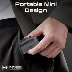 ⁦Promate Mini Power Bank, 5000mAh with 20W USB-C™ In/Out Foldable Connector, 12W Lightning Foldable Connector, LED Display, PowerUp-Duo (Black)⁩ - الصورة ⁦3⁩