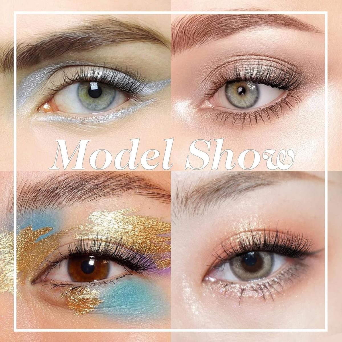 ⁦Bolivia's False Eyelashes, Fluffy Natural Look Cat Eye Lashes, Man-Made Fiber Fluffy Lashes Wispy, Portable Eye Lashes, 3D Soft False Lashes for Women’s Makeup Styling(10 Pairs)⁩ - الصورة ⁦6⁩