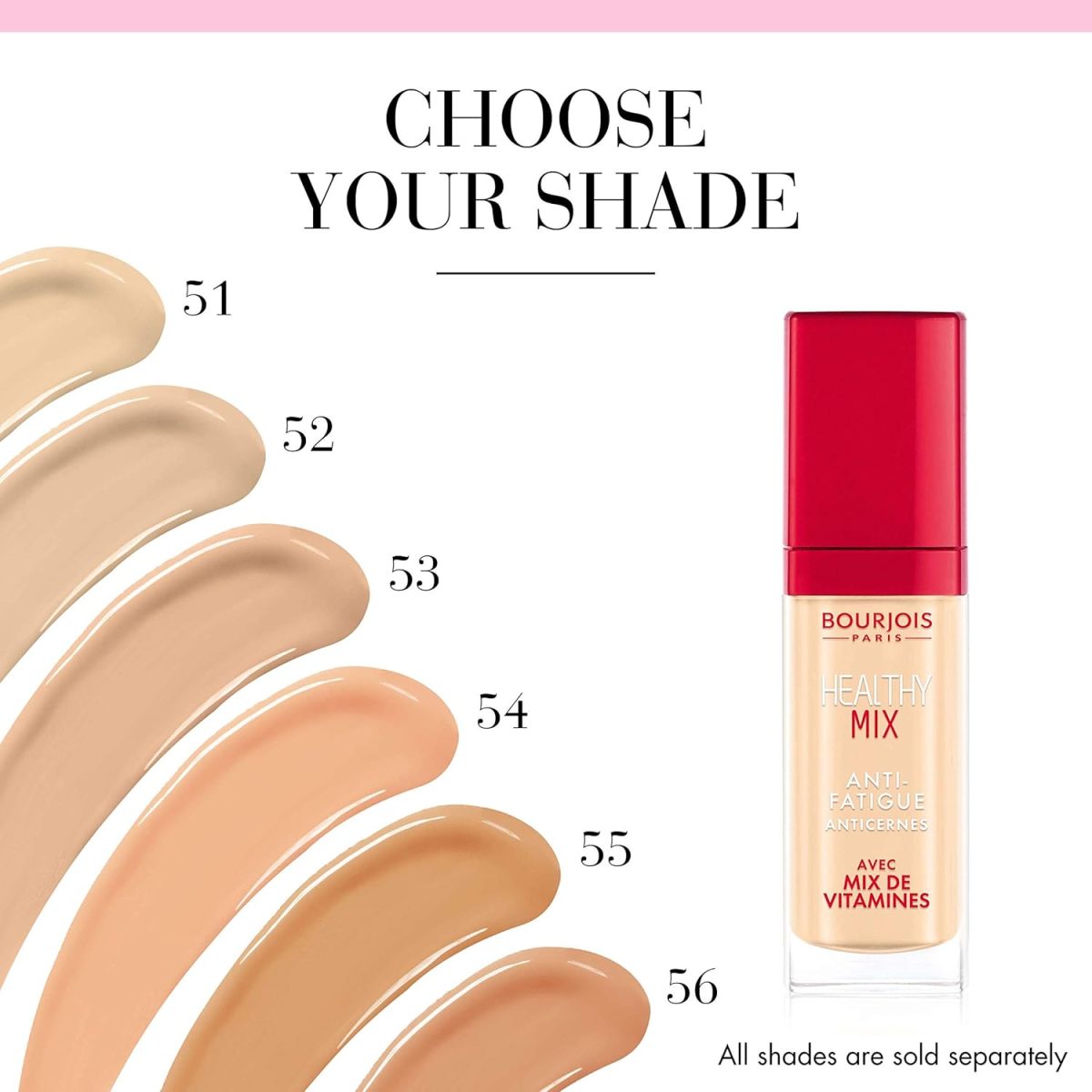 ⁦Bourjois Healthy Mix Anti-Fatigue Concealer. 51 Light. 10 ml– 0.34 Fl Oz⁩ - الصورة ⁦7⁩