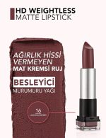 ⁦Flormar HD Weightless Matte Lipstick 16 Luscious Berry⁩ - الصورة ⁦5⁩