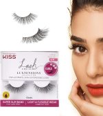 KISS Lash Couture LuXtensions Collection False Eyelashes, Flat Lash Technology, Super Slim Lash Band, Real Lash Extension Fibers, Reusable, Contact Lens Friendly Strip Lashes, Style 'Classic', 1 Pair