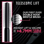 ⁦L’Oréal Paris Cosmetics Telescopic Lift Waterproof Mascara, Lengthening and Volumizing Eye Makeup, Lash Lift with Up to 36HR Wear, Black, 0.33 Fl Oz⁩ - الصورة ⁦3⁩