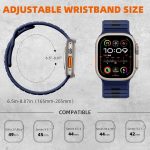 ⁦Upeak Sport Strap Compatible with Apple Watch Ultra 2 Band/Ultra 49mm 45mm 44mm 42mm Men, 26mm Adjustable Silicone Loop Replacement Strap for Apple Watch Band/iWatch Series 9 8 7 6 5 4 3 2 1 SE⁩ - الصورة ⁦5⁩