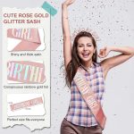 ⁦Aurmigle Birthday Crowns for Women, Rose-Gold Birthday Girl Sash & Birthday Tiara for Women Set, Princess Rhinestone Birthday Girl Headband Birthday Gifts for Women, Sweet Happy Birthday Accessories⁩ - الصورة ⁦4⁩