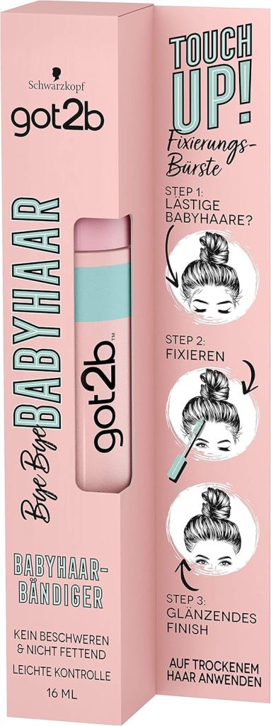 got2b Bye Bye Bye Baby Hair Mascara Brush (16 ml), Baby Hair Fixing Brush Gives a Shiny Finish, Feather-Light and Non-Greasy, Also for on the Go