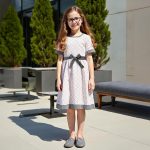 ⁦Xulinova girls' fashion plaid A-line dress with bow belt, short sleeves, breathable stretch fabric, size 8–12Y, فساتين بنات للعيد, فستان بناتي محتشم, ملابس اطفال بنات, فستان اطفال⁩ - الصورة ⁦6⁩