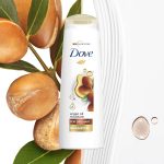 ⁦Dove Shampoo hydrates dry hair, leaving it soft and frizz-free for up to 72 hours, Argan Oil Moisture, no dyes, parabens or sulfates, 400ml⁩ - الصورة ⁦4⁩