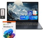 Lenovo IdeaPad 1i 15.6" FHD Touchscreen Laptop, Intel i5-1235U, 40GB RAM, 1.16TB Storage(1TB SSD+160GB Docking Station Set), Intel Iris Xe Graphics, Num Pad, Dolby Audio, Wi-Fi 6, Win 11, Abyss Blue