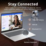 ⁦HP Pavilion 15.6" HD Touchscreen Laptop, Intel i3-1215U, 16GB RAM, 1.16TB Storage(1TB SSD+160GB Docking Station Set), Intel UHD Graphics, Num Pad, Webcam, Wi-Fi 6E, Win 11 Pro, Silver⁩ - الصورة ⁦5⁩