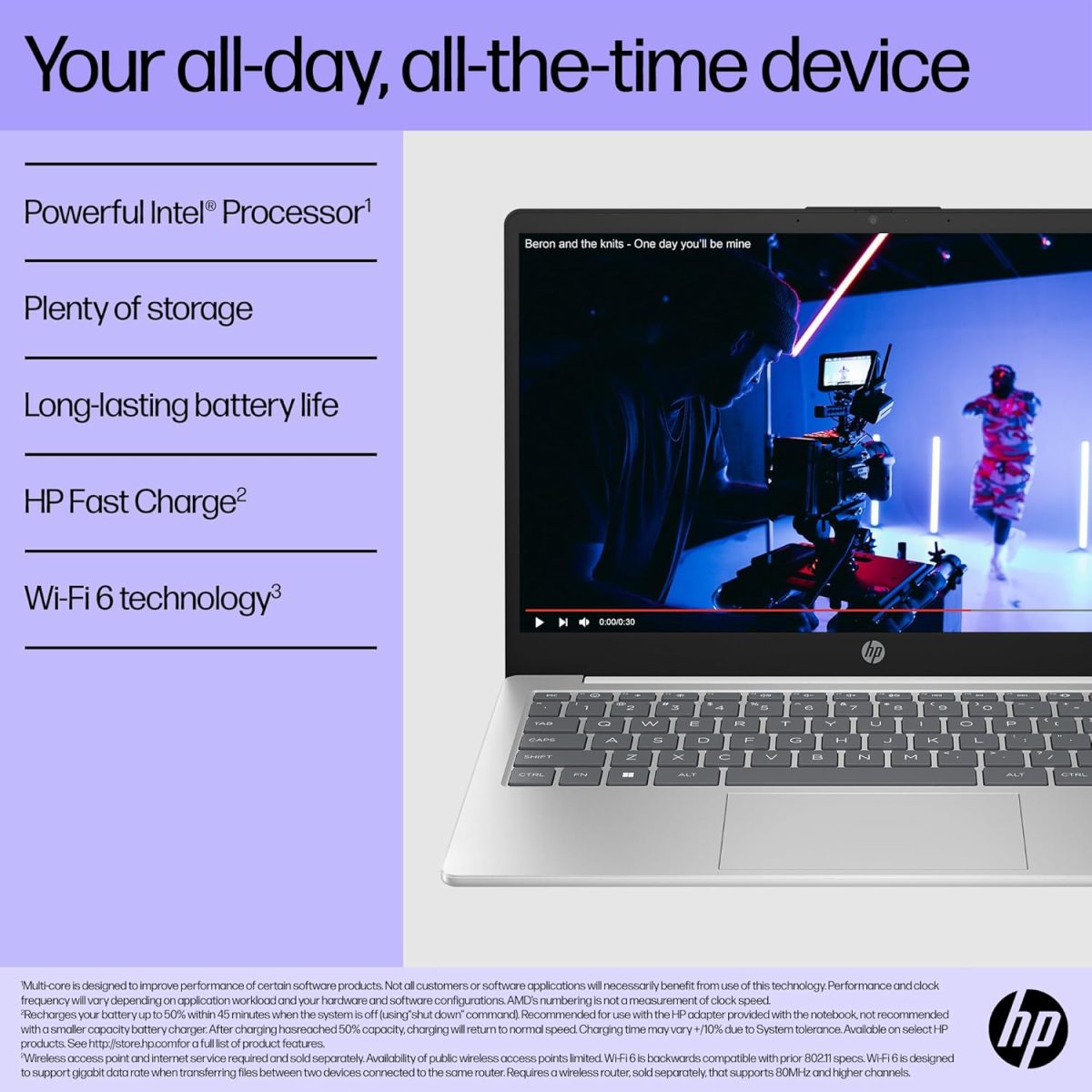 ⁦HP Laptop 14-ep1003ne, Intel Core Ultra 7-155H, 14" FHD Display, 16GB DDR5 RAM, 1TB SSD, Integrated Intel® Arc™ Graphics, Eng/Ar KB, Win 11, Natural Silver [B13Y4EA]⁩ - الصورة ⁦6⁩