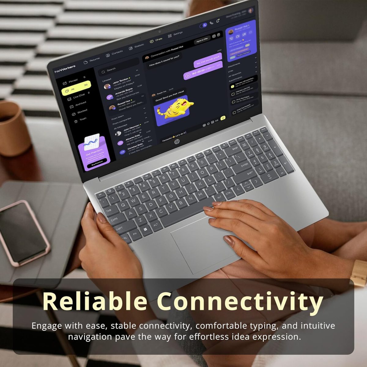⁦HP Pavilion 15.6" HD Touchscreen Laptop, Intel i3-1215U, 16GB RAM, 1.16TB Storage(1TB SSD+160GB Docking Station Set), Intel UHD Graphics, Num Pad, Webcam, Wi-Fi 6E, Win 11 Pro, Silver⁩ - الصورة ⁦7⁩