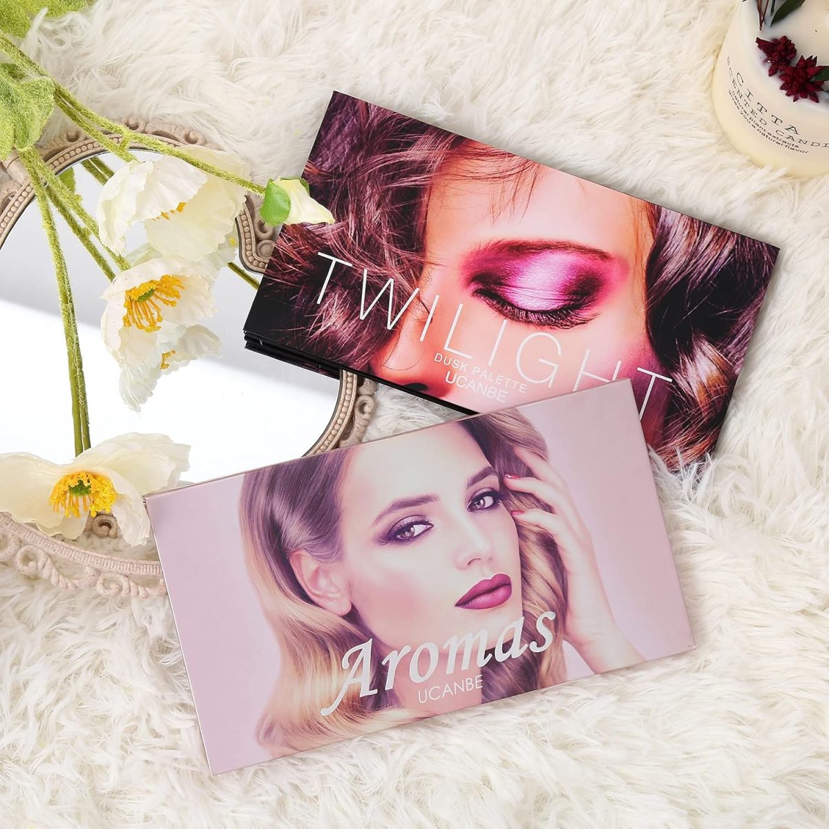 ⁦CHARMCODE 2Pcs Twilight Dusk + Aromas Nude Eyeshadow Palette Makeup Set, Matte Shimmer Glitter Pressed Pearl All Highly Pigmented Blending Powder, Natural Velvet Texture Eye Shadow Kit⁩ - الصورة ⁦5⁩