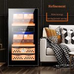 ⁦Freestanding cigar humidor Cigar Cooler/Cabinet Black Cigar Humidor Front Glass Door Counter Quiet Operation Compressor Adjust Temperature Wauyan⁩ - الصورة ⁦5⁩