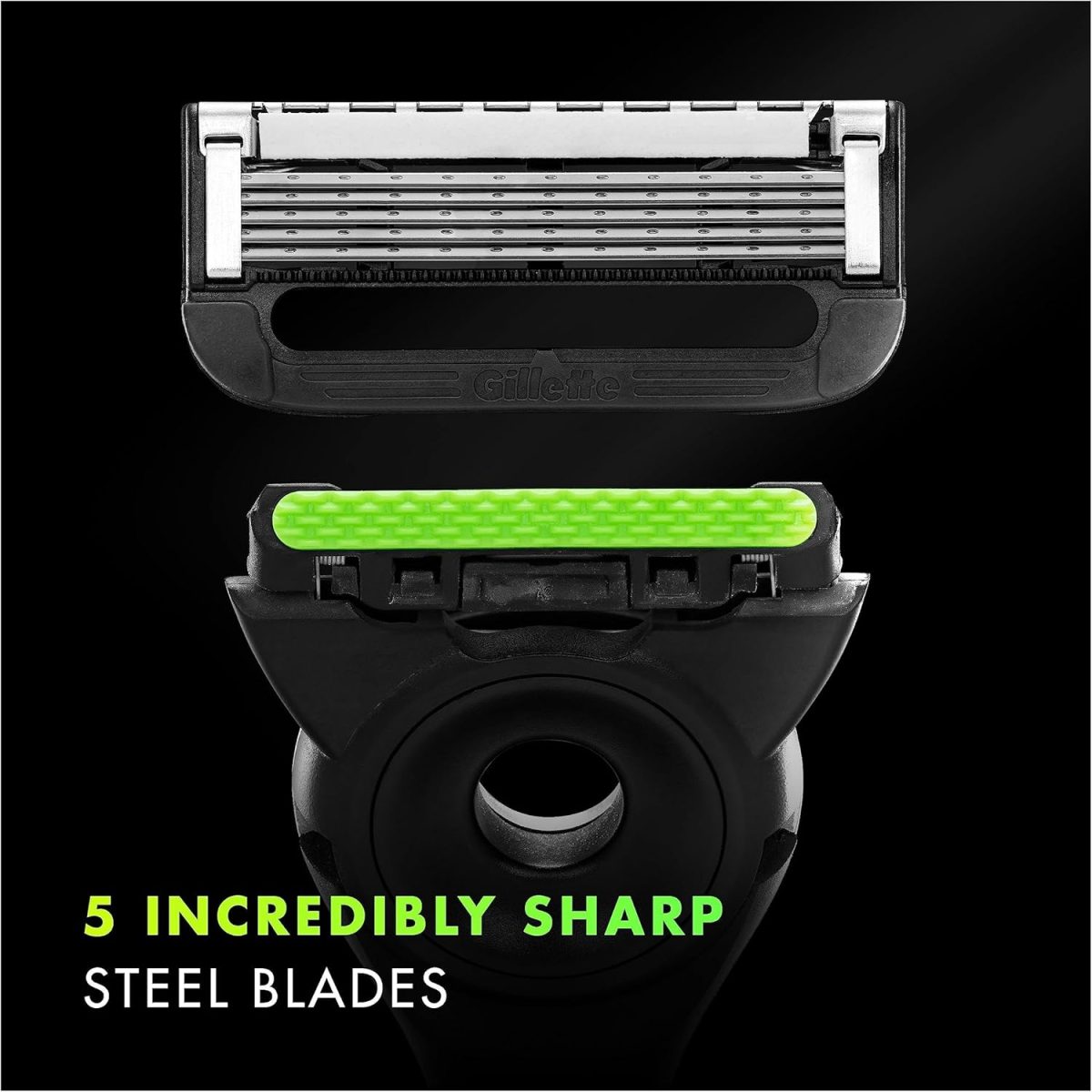 ⁦Gillette Labs Men's Razor + 1 Razor Blade Refill, with Exfoliating Bar, Includes Premium Magnetic Stand⁩ - الصورة ⁦5⁩
