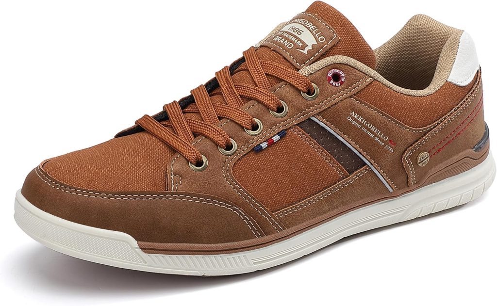 Arrigo Bello Sneakers Shoes for Men Casual Lace Up lightweight Sneaker Comfortable Leather Trainers Size 41-46